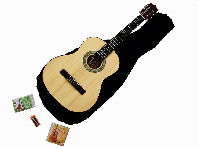 AKUSTICKÁ KLASICKÁ KYTARA NATURAL MSA SET - OBAL, LADIČKA, CAPO