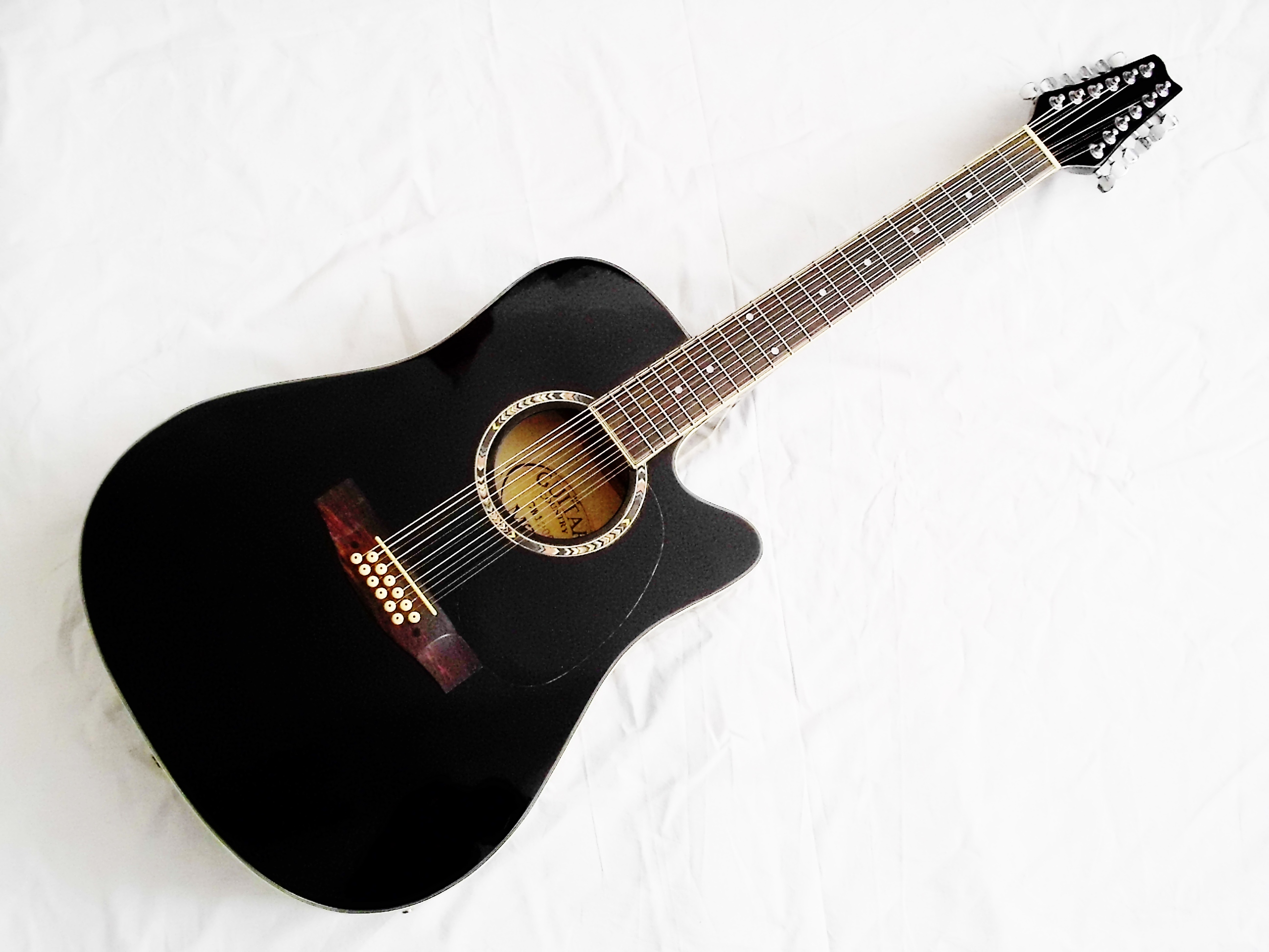 WESTERNOVÁ 12ti STRUNNÁ KYTARA Dreadnought MSA s EQ CW1200 ČERNÁ
