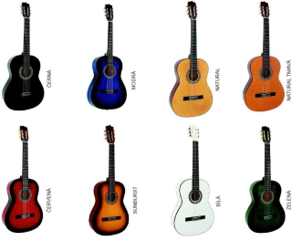 KLASICKÁ AKUSTICKÁ KYTARA 4/4 MSA RŮZNÉ BARVY KVALITNÍ